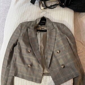 Lucy Paris Plaid Double-Breasted Blazer